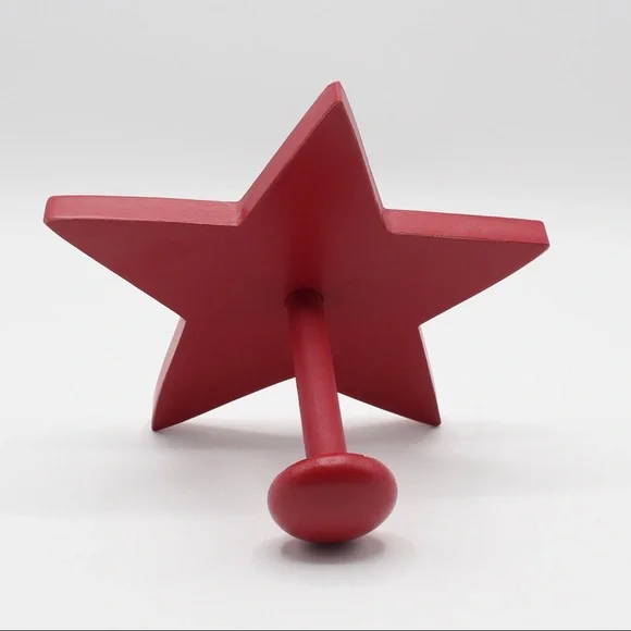 Pottery Barn Kids Red Wooden Star Peg Hanger - Picture 2 of 5
